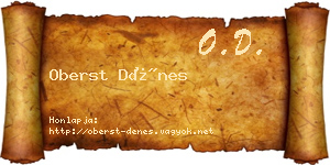 Oberst Dénes névjegykártya